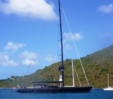 Huge black yacht