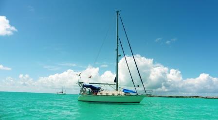Anchored off Shroud Cay